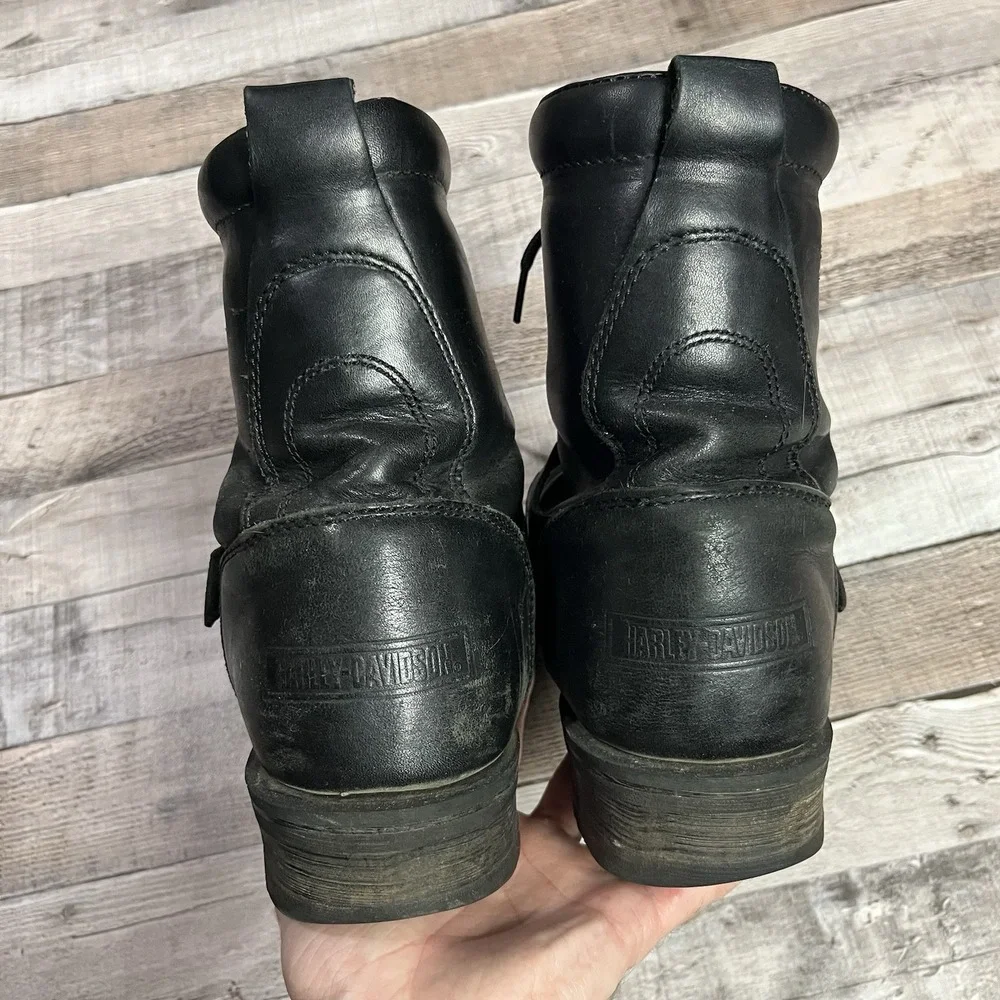 Harley Boots Men's Size 10.5 Black Leather High Leg Motorcycle Biker Apparel